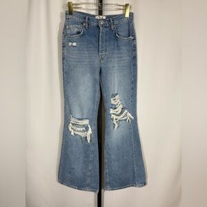 We the Free New Dawn Flare Distressed Jeans Size 24